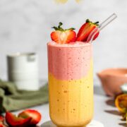 Pin for mango strawberry smoothie.